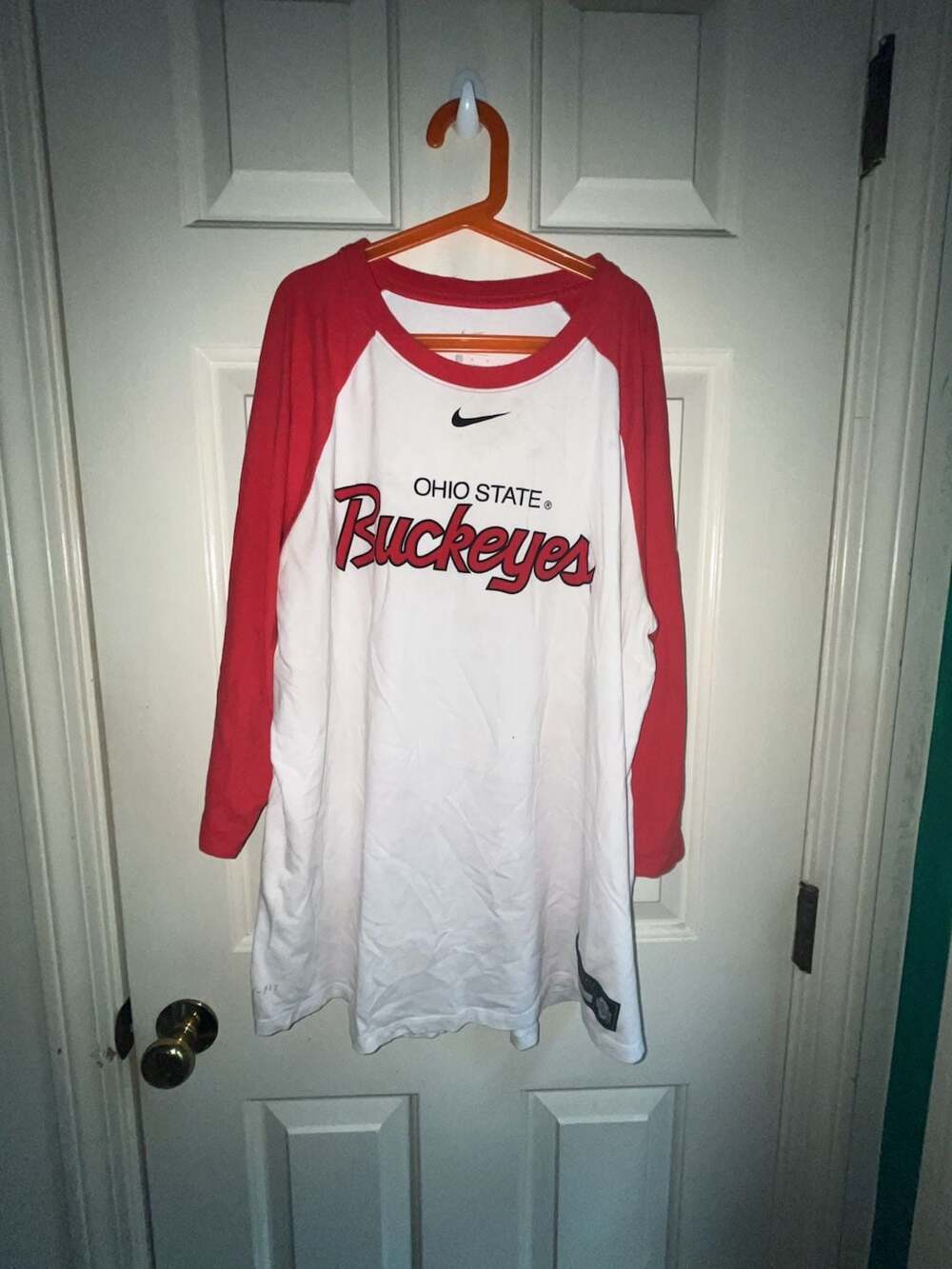Nike Ohio State Buckeyes Dri-Fit Baseball Long Sleeve Raglan Shirt